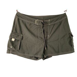 Beach Rays Womens Size 10 Shorts Pool Swim Bottom Black Cargo White Stitching Dr